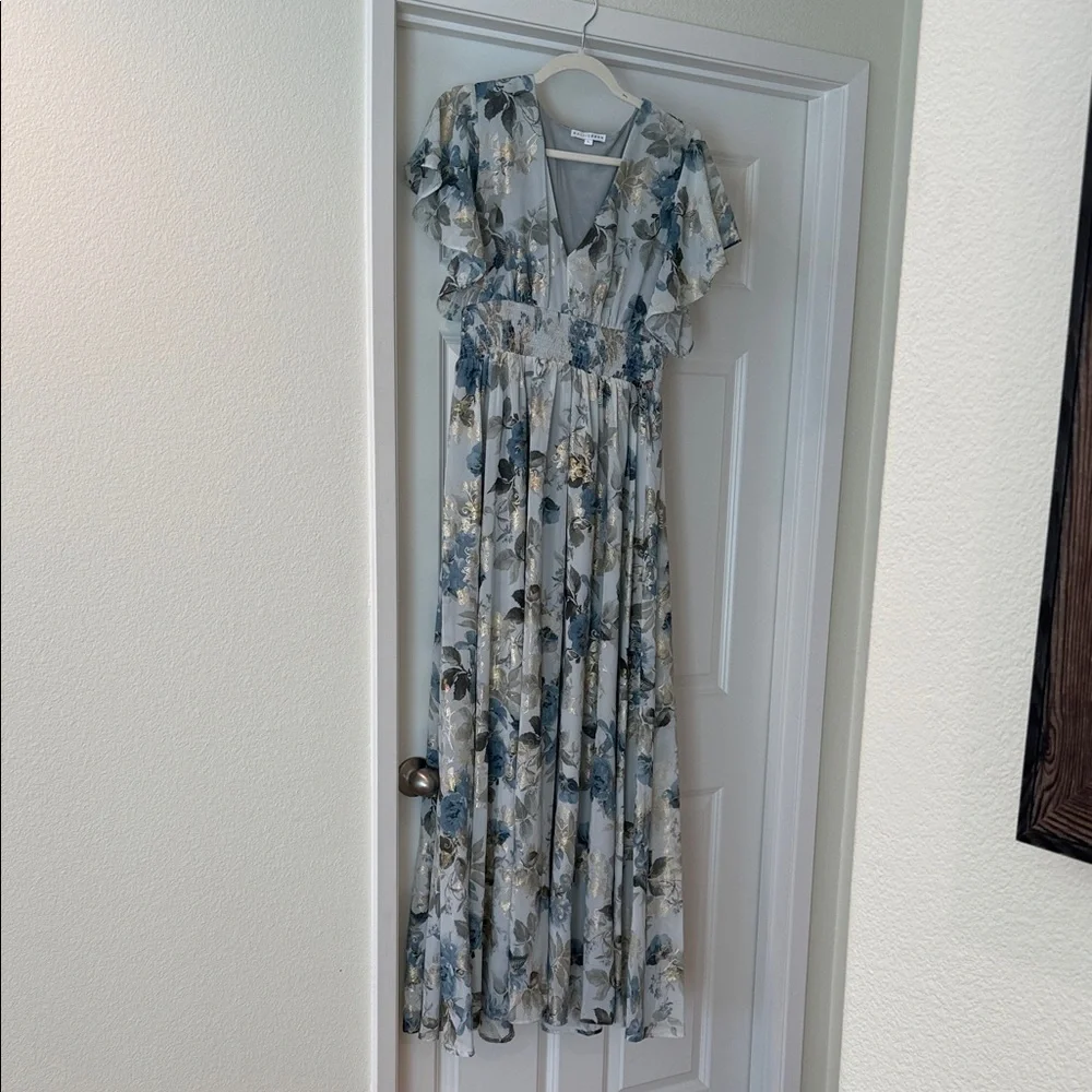 Baltic Born Blue and Gold Floral Maxi Dress - Picture 2 of 4